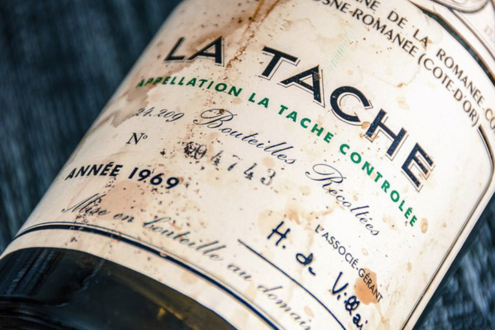 Prix du vin : Bouteille de La tache 1969